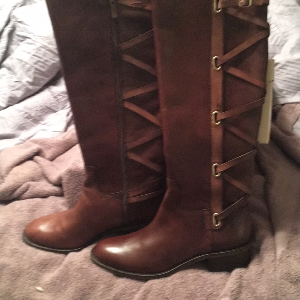 BCBG Tye Dye Leather Boots.